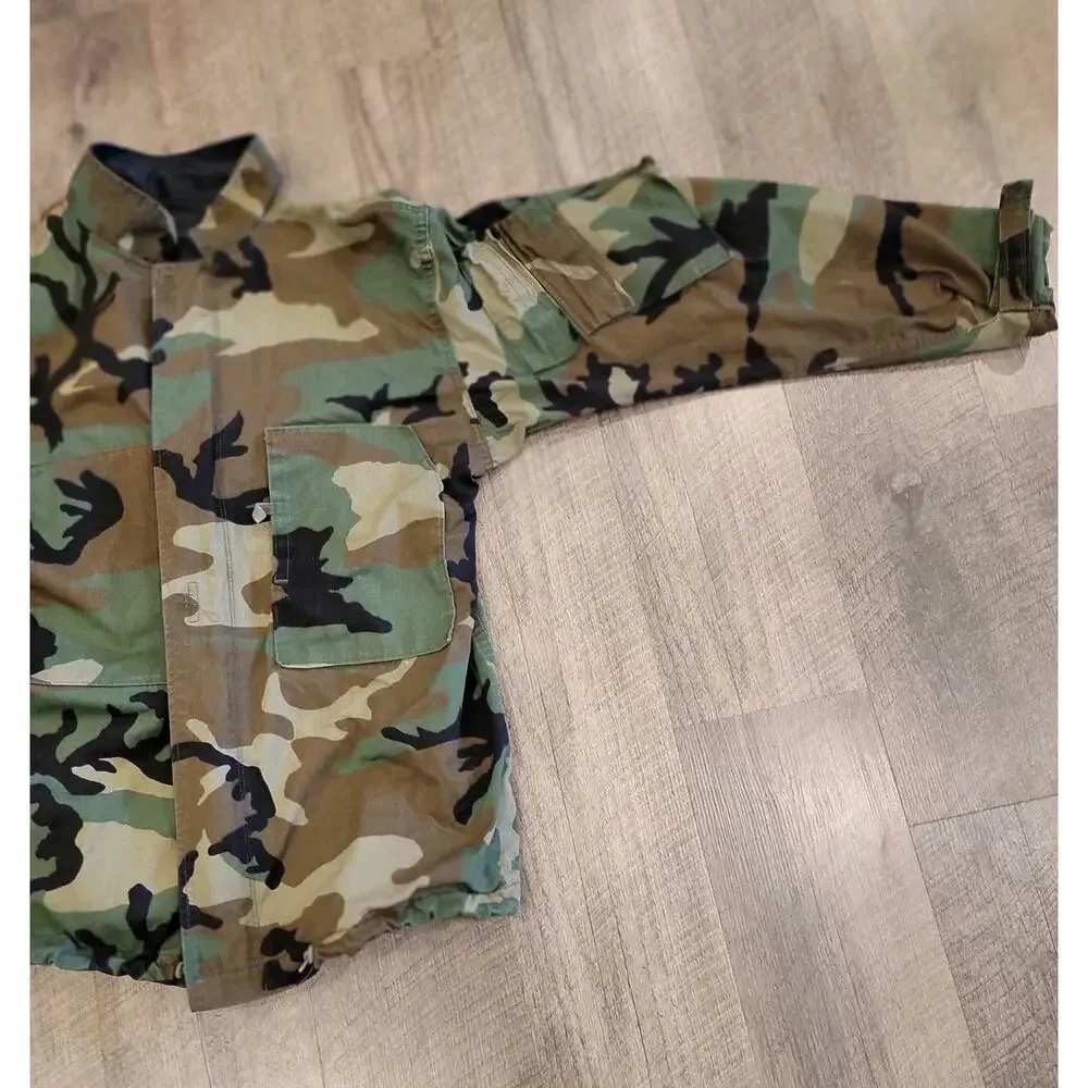 Military Jacket Suit Chemical Protective Class 1 Woodland Camo US Army Size M